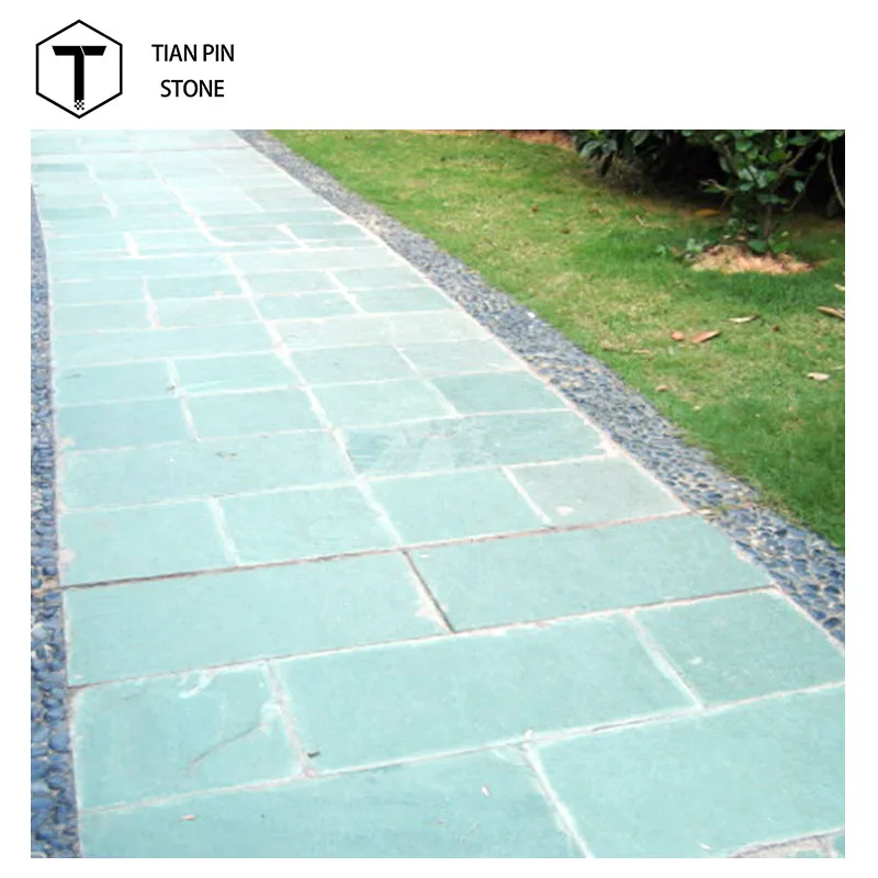 Beautiful floor tiles slate Outdoor courtyard natural stone floor green