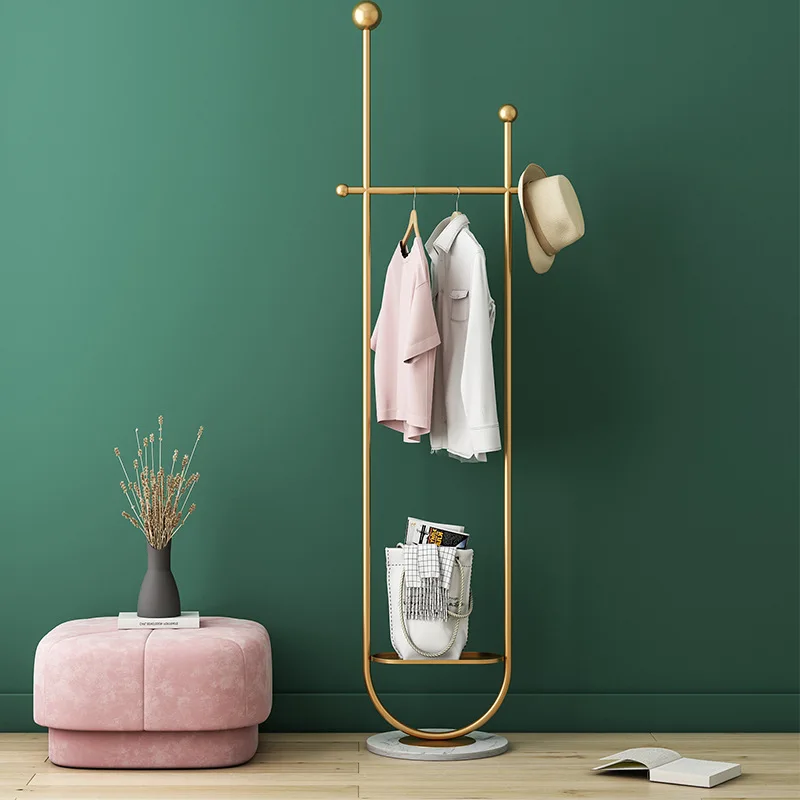Manufacturers supply bedroom decoration metal small simple coat rack modern clothing display rack