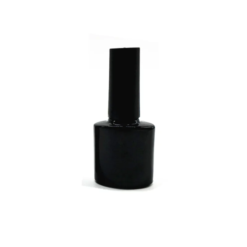 Free sample 5ml 7ml 9ml 10ml 11ml 13ml 14ml 15ml frosted matte black empty glass uv gel nail polish bottle with brush