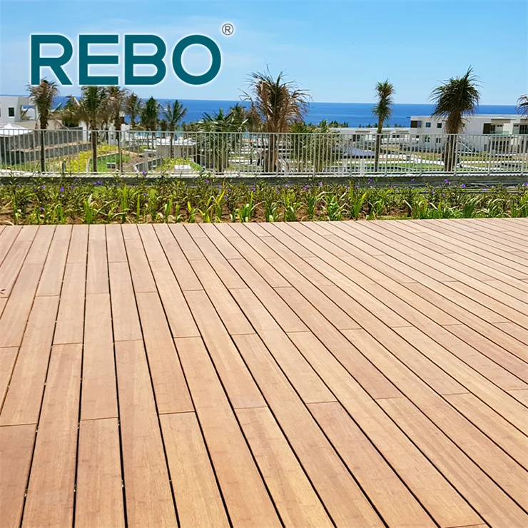 Waterproof outdoor bamboo tongue and groove decking floor covering board