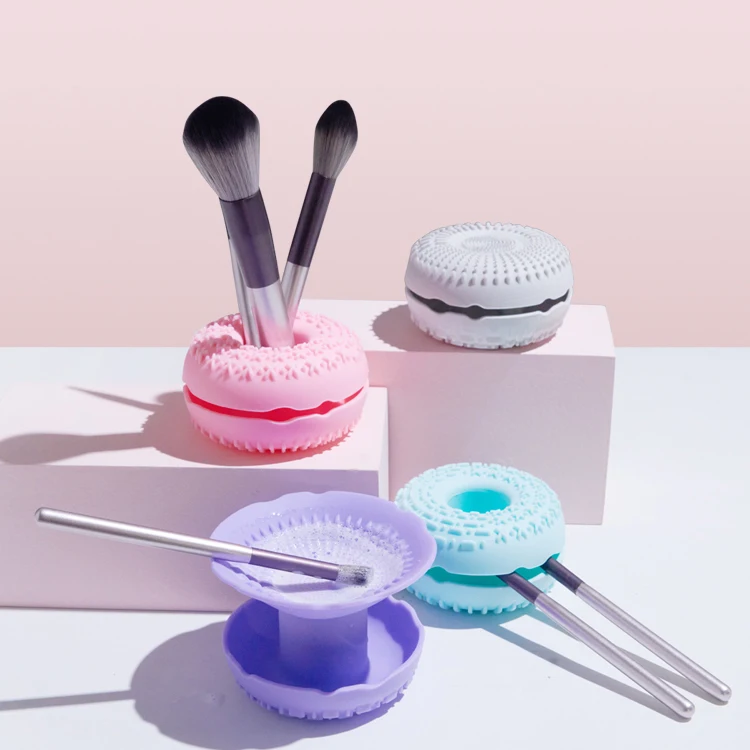 New Design Muliti Function Donut Shape Silicone Makeup Brush Cleaning Tool Wash Pad Silicone Makeup Brush Cleaner