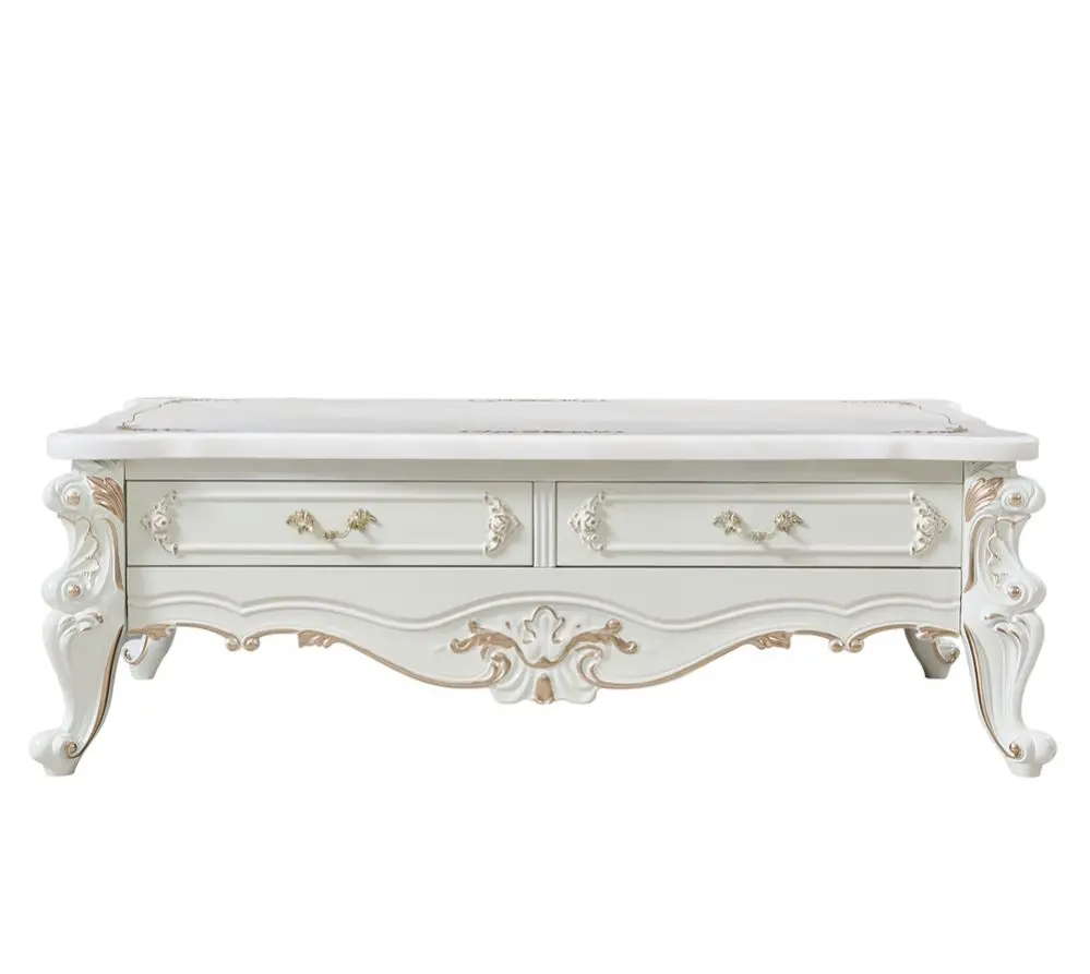 2022 Hot Sale Living Room Furniture Luxury Coffee Table Solid Wood Retro Tea Table