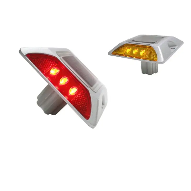 Safety Amber Flashing Light with Anchor Traffic LED Solar Light Aluminium Road Stud