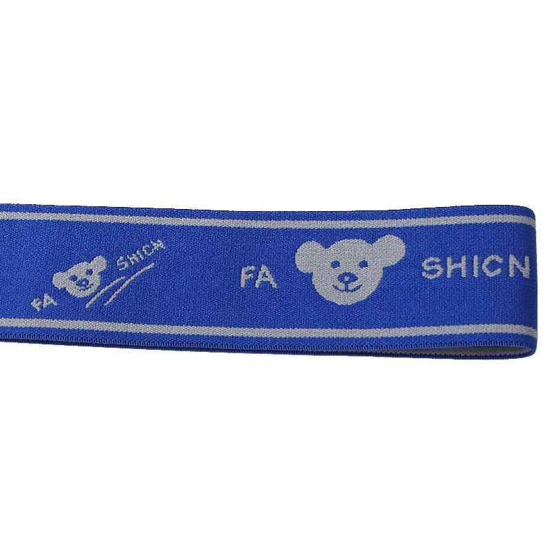 Custom Logo Jacquard Elastic Band Webbing Soft Nylon Spandex Elastic Tape For Clothes Sport Boxer Underwear Elastic Waistband