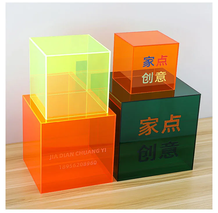 Luxury Acrylic Box Transparent Colorful Acrylic Storage Box With Lid