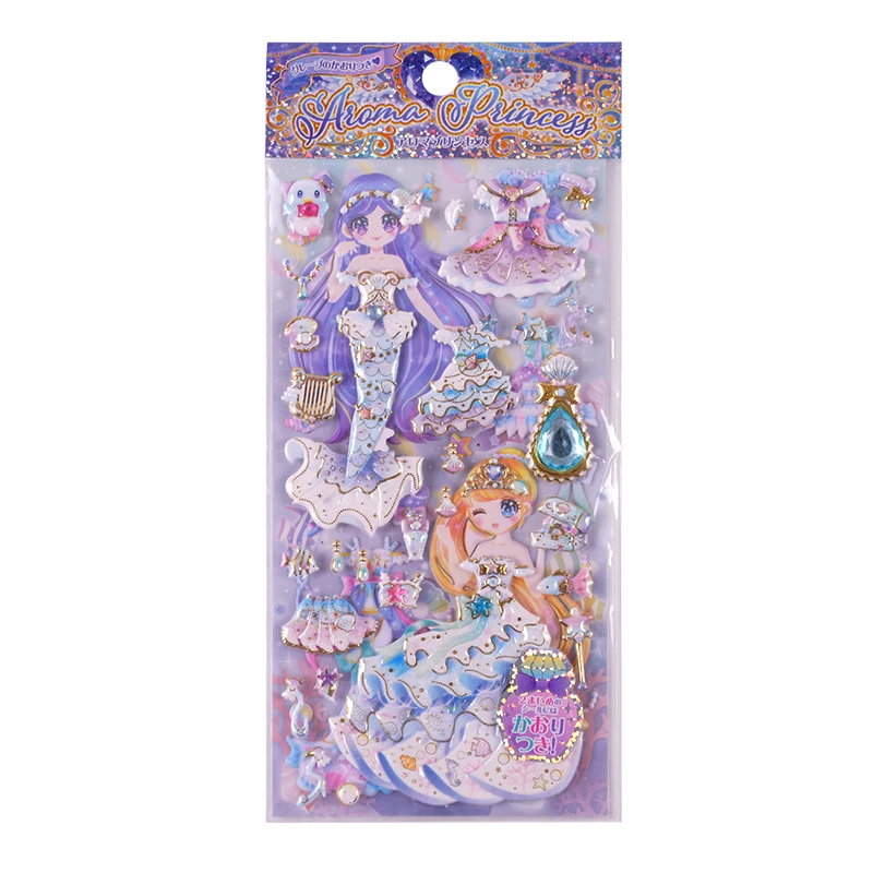 SHANLE Wholesale Kawaii Girl Dress up Puffy Sticker Cartoon Anime Character Wardrobe Sticker Custom Cute Princess Bubble Sticker