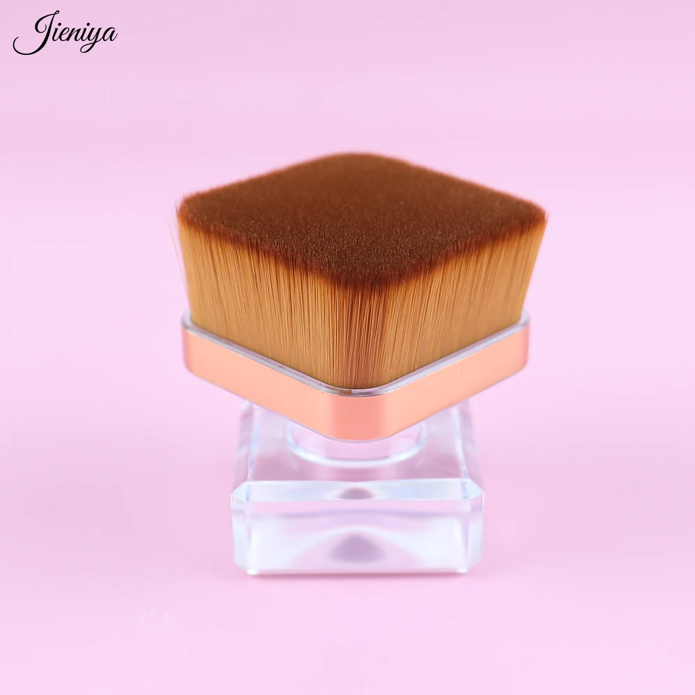 Jieniya nail supplier Wholesale High Quality Square Nylon Hair Brush Head Foundation Brush nail art Cleaning Dusting Brush
