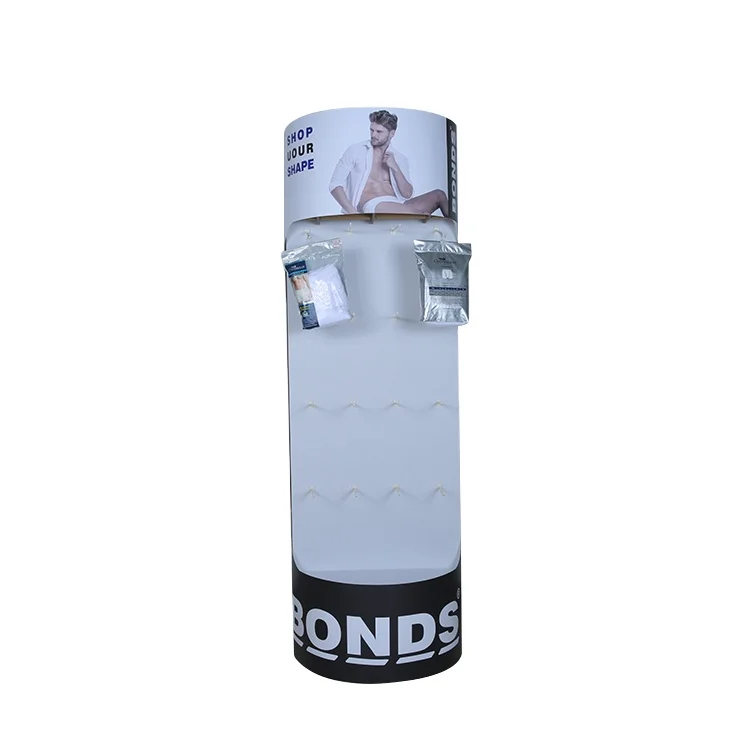 Paper Custom Supermarket promotion  Retail Cardboard  Pants Clothing Underwear Hook Display rack walmart Display Hook Rack