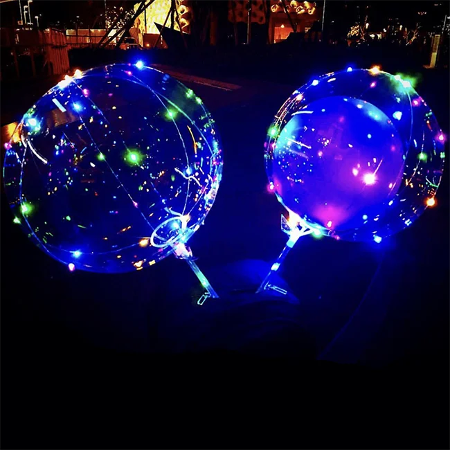 Explosion net red balloon 20 inch round wave ball Glowing balloon portable flash led light ball