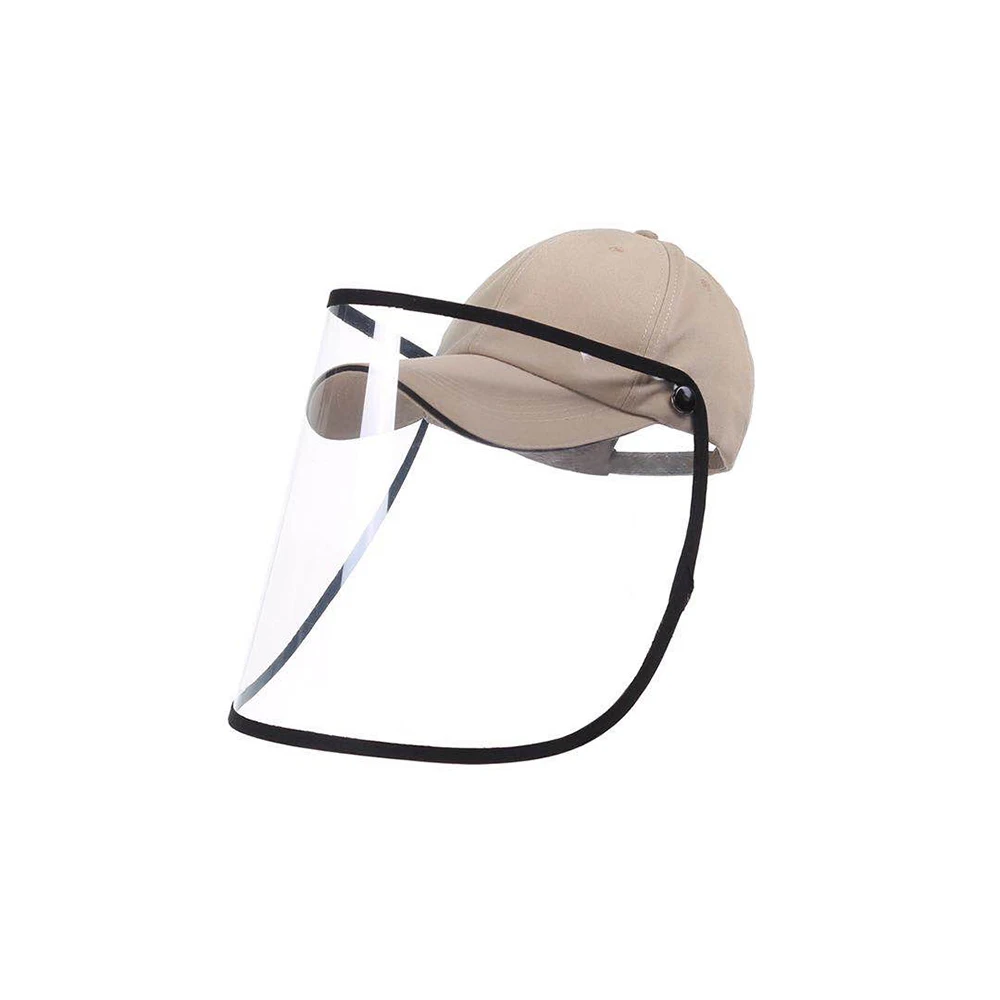 Promotion Large Inventory Elegant Cotton Plain Dyed Beige Cap With Removable Face Shield Sport Caps For Fishing (1600351206819)