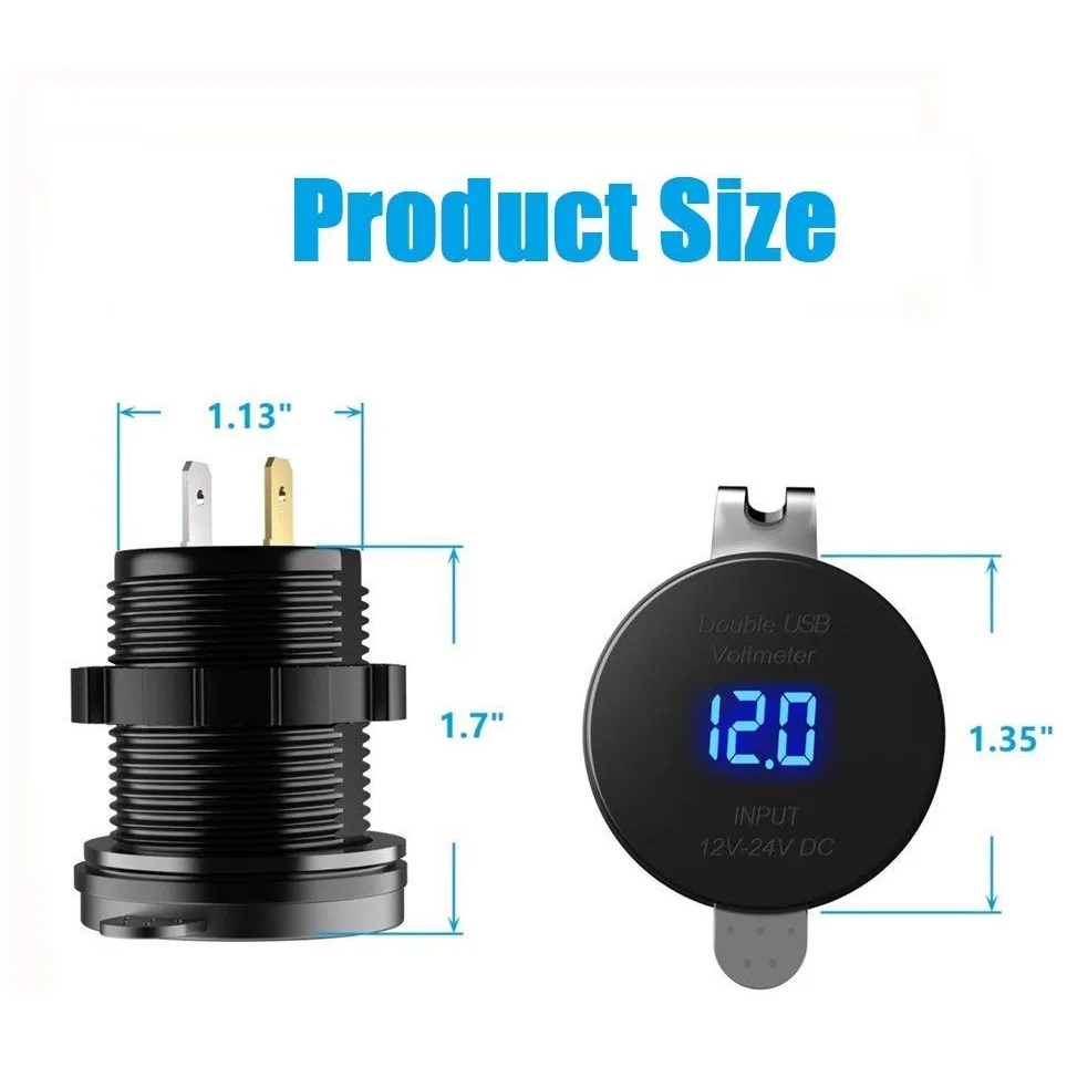 Highly Cost Effective 5V 2.1A Dual USB Charger Socket New Design Style Car 12V Charger Bus for Motorcycle & Boat Phone Charger