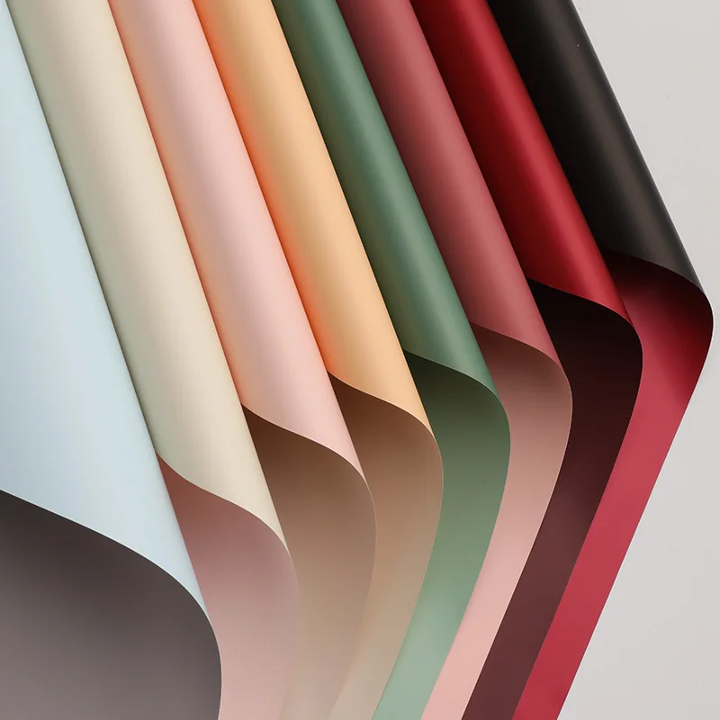 Ouya Double-Sided Floral Wrapping Paper Pure Color Plastic Bouquet Wrapping Material for Flower Wrapping Ported from Ningbo