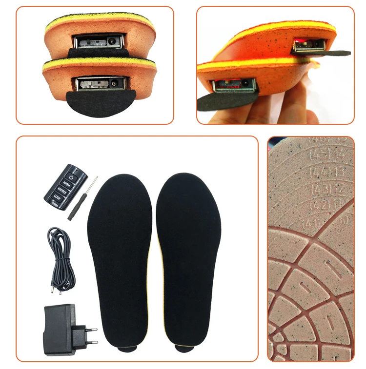 Heated Insoles Winter Shoe Inserts Chargeable Electrically Heated Shoes Boot Keep Warm Unisex Men Women Winter Heated Insoles