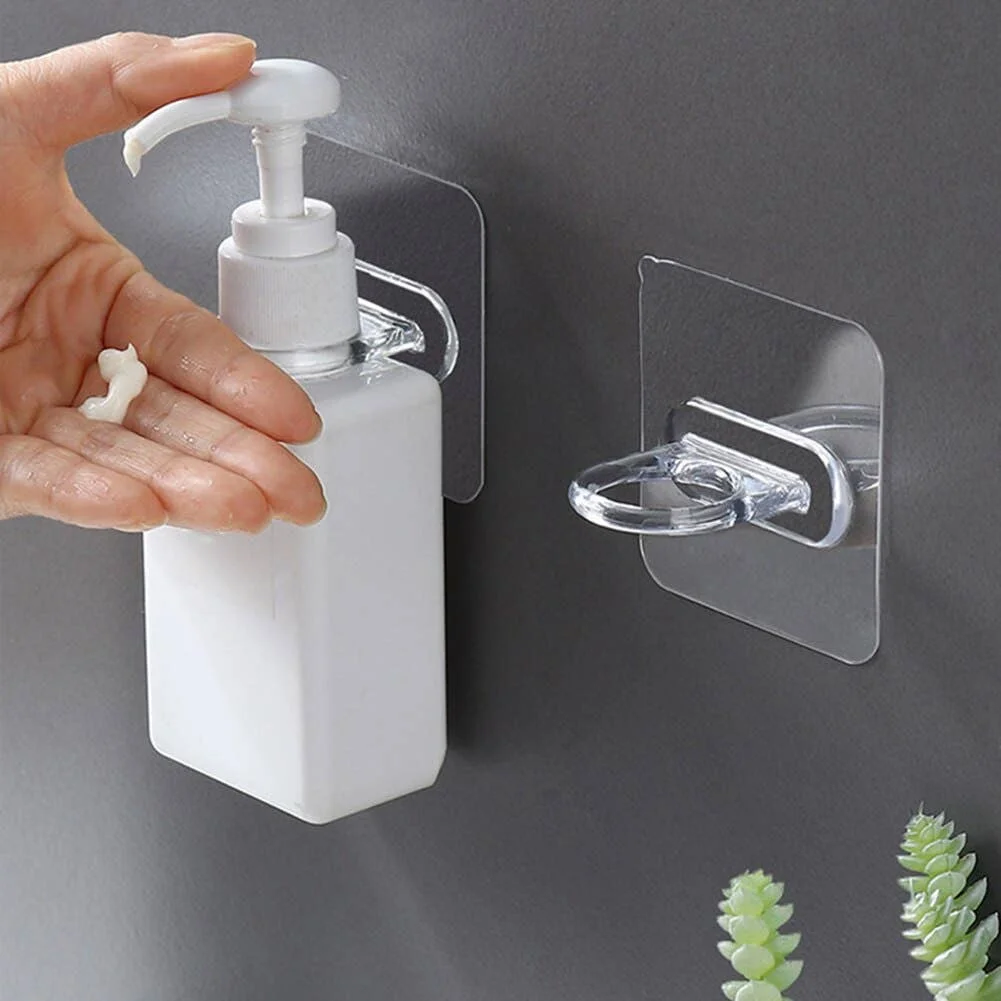 Transparent Wall Hook 10 Pieces Door Self Adhesive Strong Wall Mount Suction Hook Heavy Duty Suction Cup Rack Kitchen Bathroom