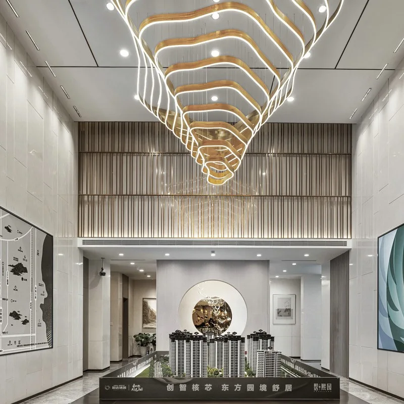 hot sale modern lighting chandeliers ceiling Stainless steel diy unique Ice Mountain hotel Custom project pendant light