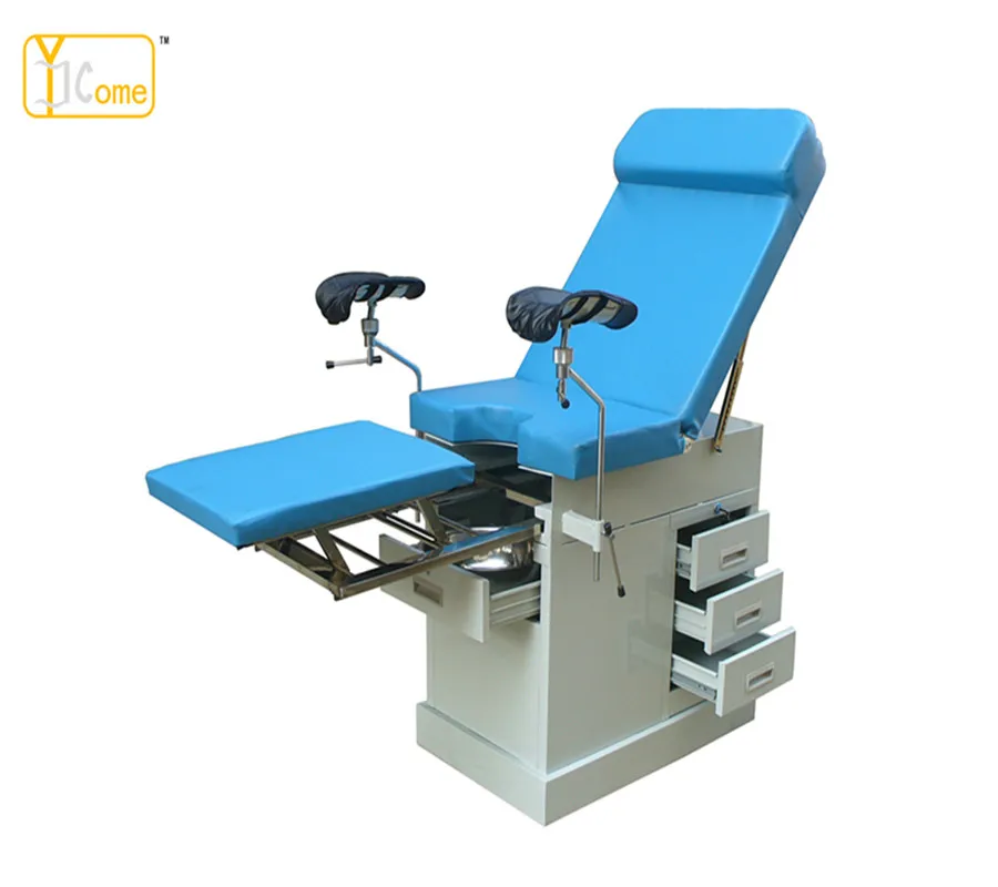 Gynecology examination bed    with drawer and stool