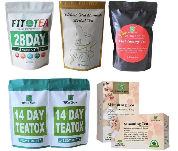 OEM/ODM Ingredients Private Label Customized Package Slimming Fit Flat Tummy Weight Loss Skinny Detox Tea  Diet Weight Lose Tea