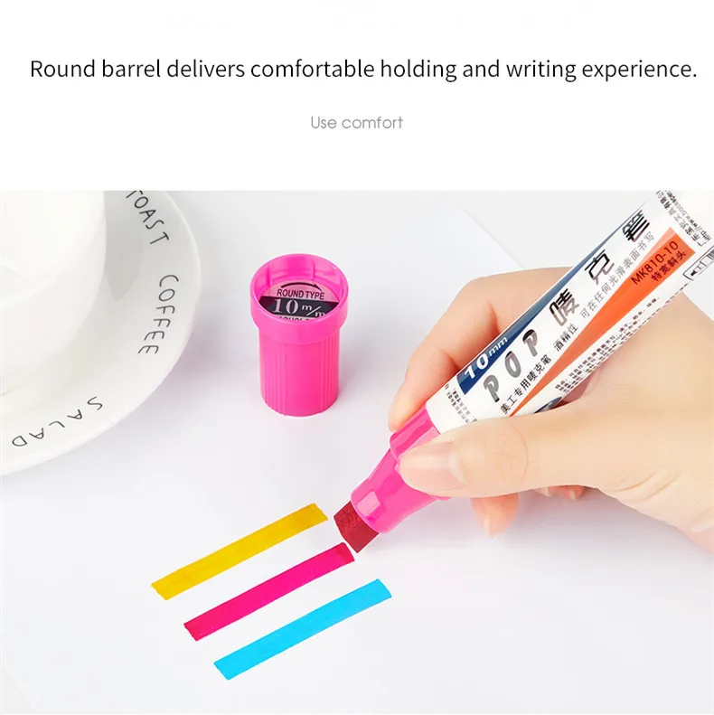 Colorful Ad Paint Marker 10mm Fiber Tip Refillable Art Marker Set Waterproof Smooth Fast Drying Art Marker