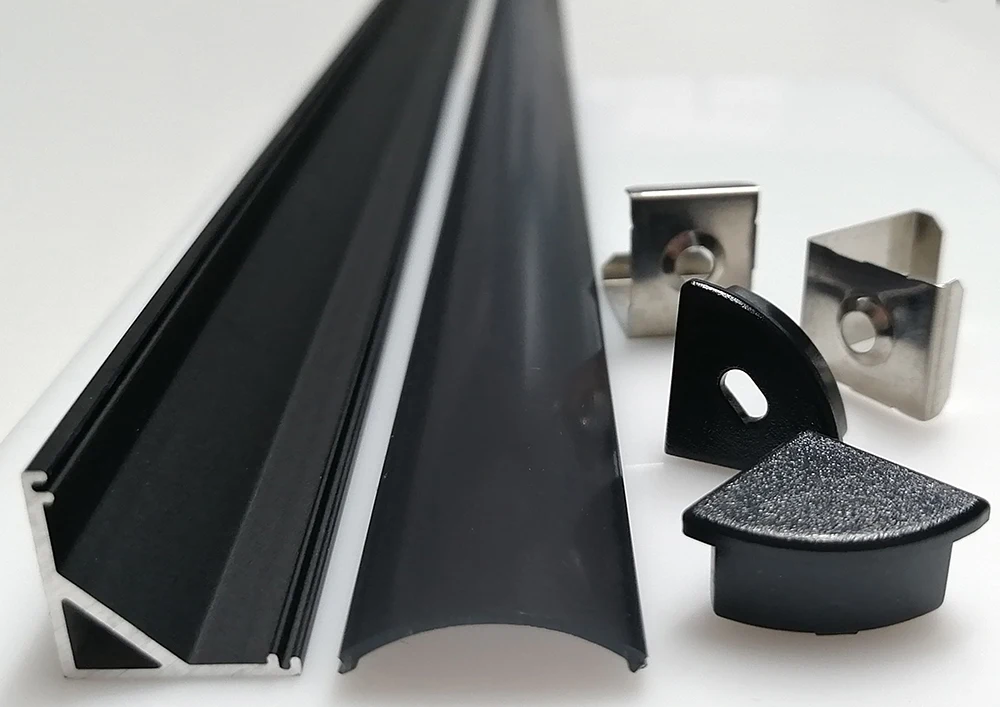 16x16mm Led Profile for Corner Mounted with 45degrees Cover Diffuser