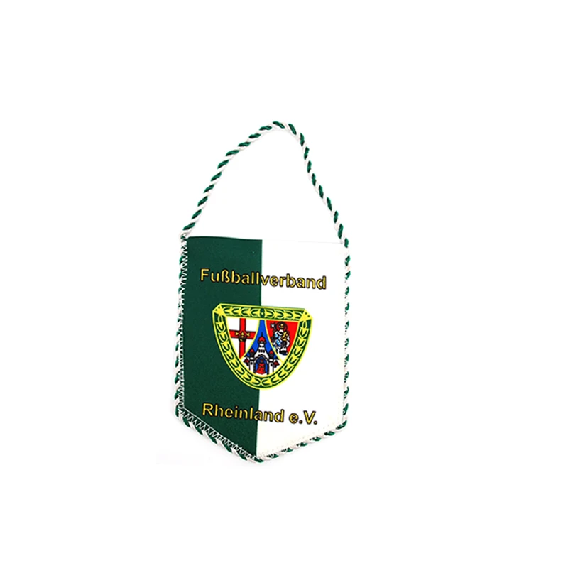 Cheap Custom Small Pennant Embroidery Flag Banner Fringy Window Hanging Flag Mini Flag Banner