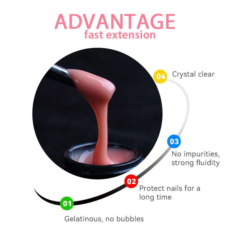 HS 50ml Nail Art Design Custom 69 Colors 50g Camouflage Color Nude Hard Jelly Nail Extension Gel Builder