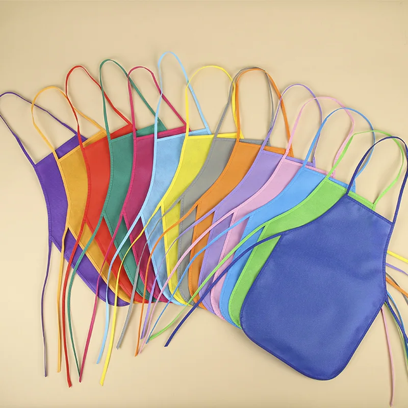 Non-woven Apron Colors Kid Apron for Children Chef Aprons Kids Painting for Kitchen Cooking Baking Painting