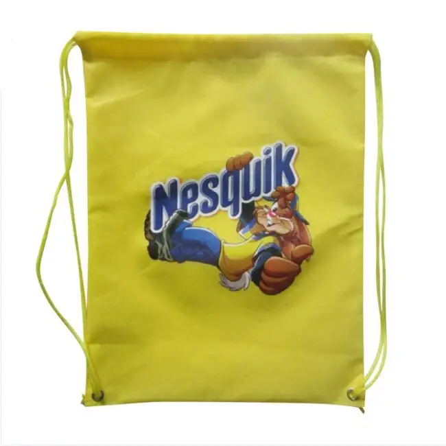 Biodegradable Spunbonded Reusable 4mm String PP Non Woven Fabric Drawstring Bag