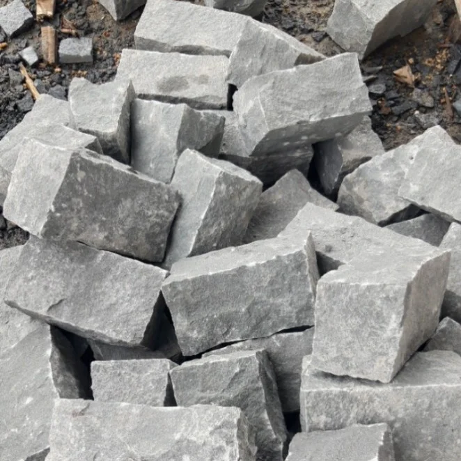 Grey Pink Yellow Granite Loose Lump Big Cube Stone For Wall Covering and Floor application