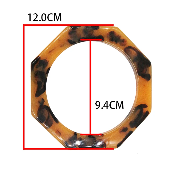 new style DIY high quality hexagon resin tortieseshell woman purse handbag handles