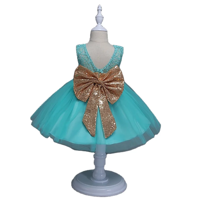 2021 High Quality teen girls Lace formal dress baby tutu skirt big bow quined princess dresses