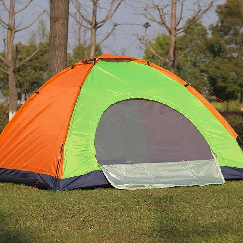 Factory direct sell double outdoor tent hand-built camping tent rainproof thickening sunscreen tent in the wild