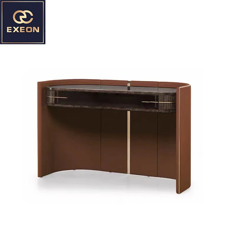 Modern Light Luxury Solid Wood Curved Table Luxury Furniture Living Room Access To The Wall Drawer Console Table