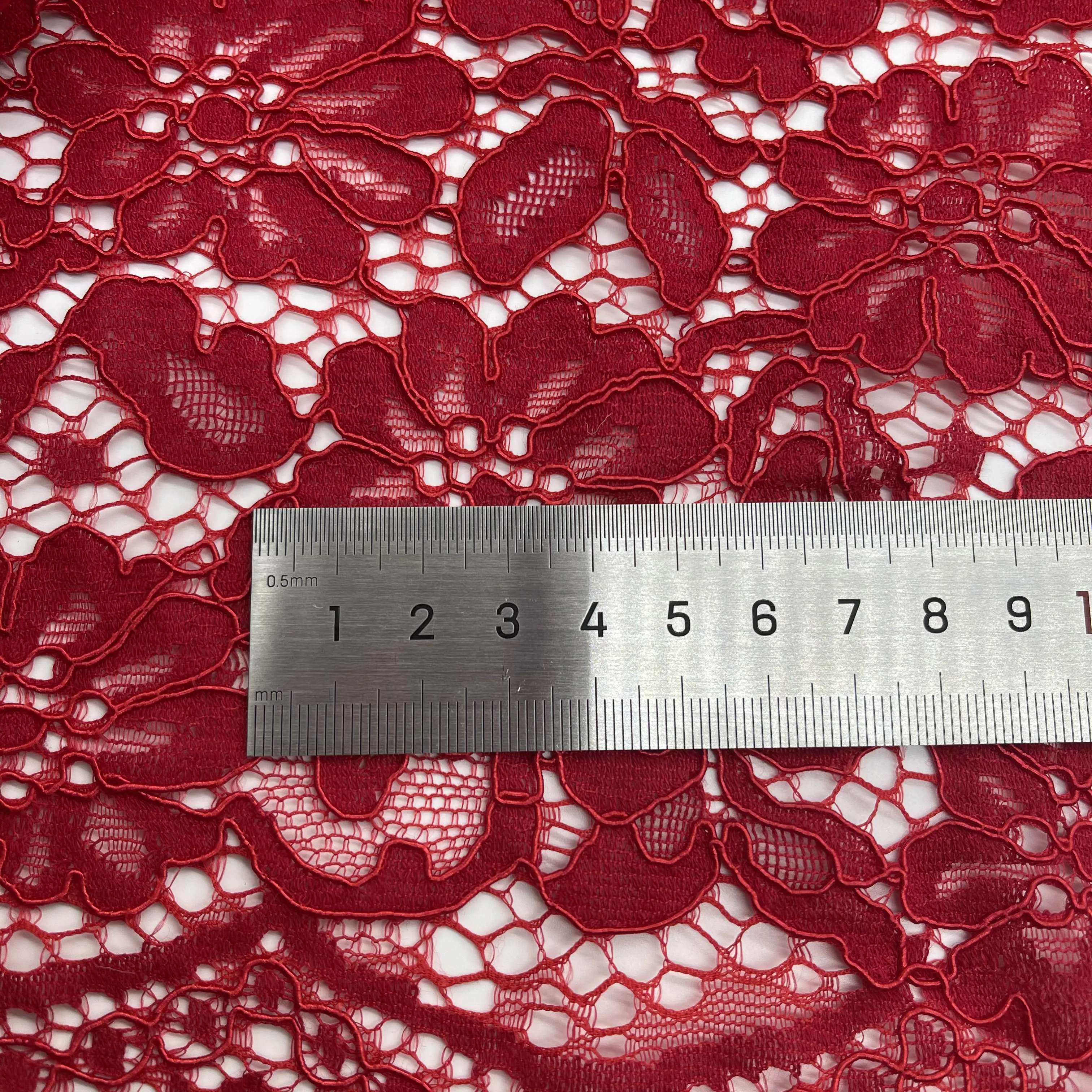 High Quality New Fashion Design Custom Nylon Cotton Rayon Fancy Sustainable Yellow Luxury Floral Lace Mesh Fabric For Dress