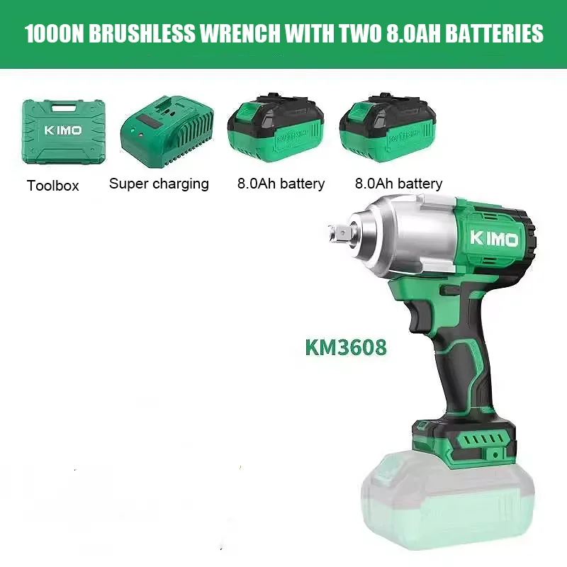 kimo 1/2 square head lithium brushless electric wrench 20V brushless variable speed impact wrench