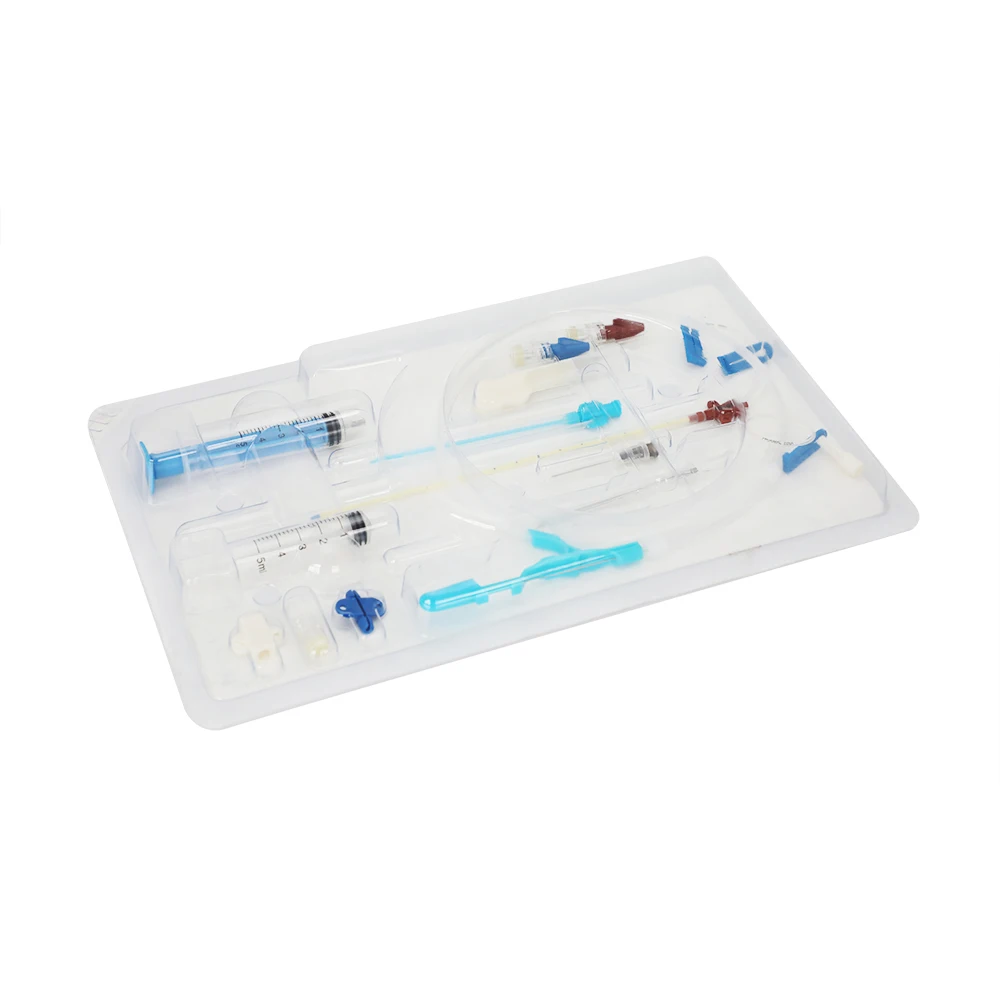disposable surgical 2 lumen Central Venous Catheters Double lumen Releases Hickman set