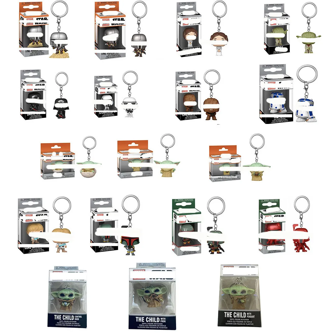 Star-Wars keychain PVC 3D character Darth chewie Yoda Boba film merchant Toys toys keychain