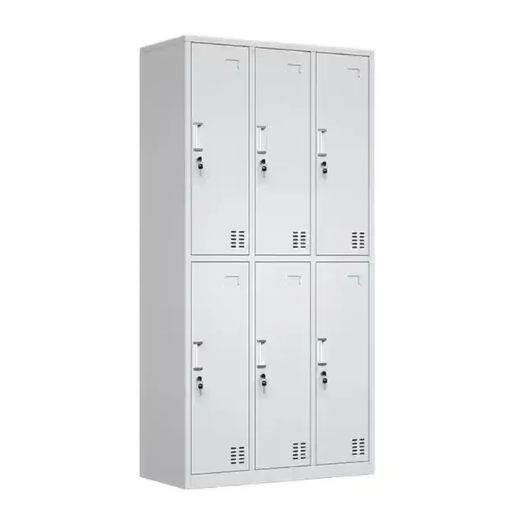 High Quality School Dormitory Locker Multi-door Metal 6 Compartment Safety Locker