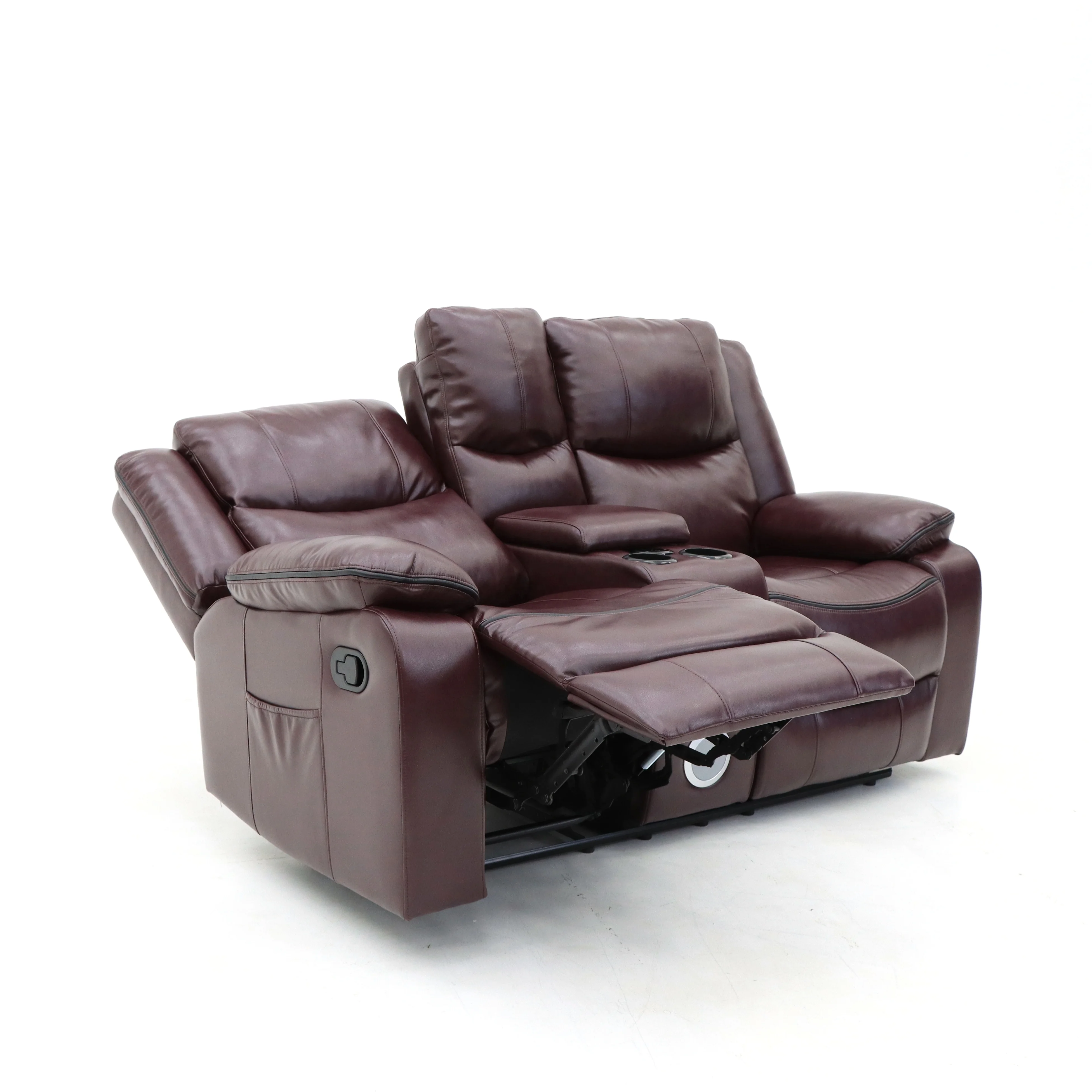 GEEKSOFA 3+2+1 Seater Manual Leather Loveseat Motion Recliner Sofa Set Reclinable bluetooth speaker For Living Room Furniture