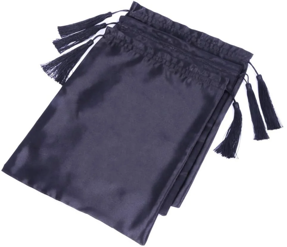Custom Logo Satin Cloth Gift Packaging Bag Branded Matt Satin Drawstring Dust Bag For Handbag
