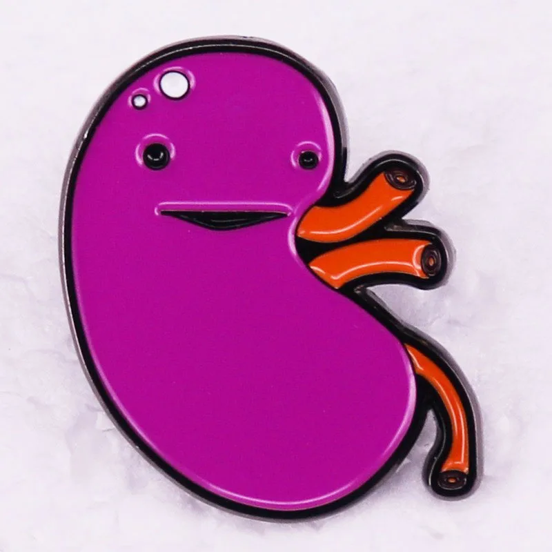 Renal Brooch Enamel High Quality Cartoon Nephridium Badge Body Organ Health Education Gift