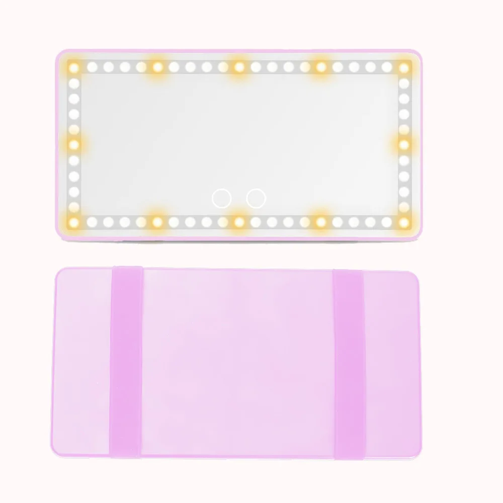 Rechargeable Makeup Car Visor Mirror Vanity Mirror LED Light Strips High Definition Touch Switch Universal LED Cosmetic Mirror