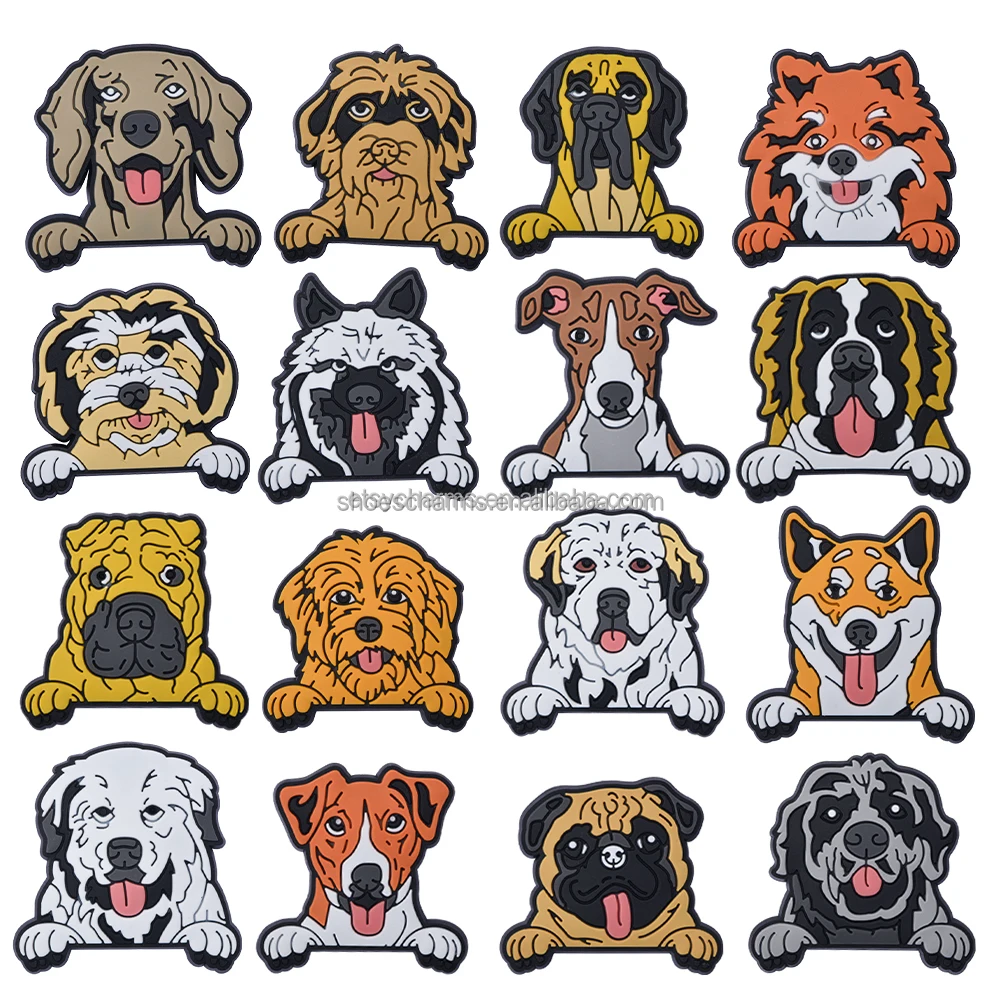 2024 Wholesale High Quality New Arrival Puppy dog family shoe charms for EVA beach clog shoes