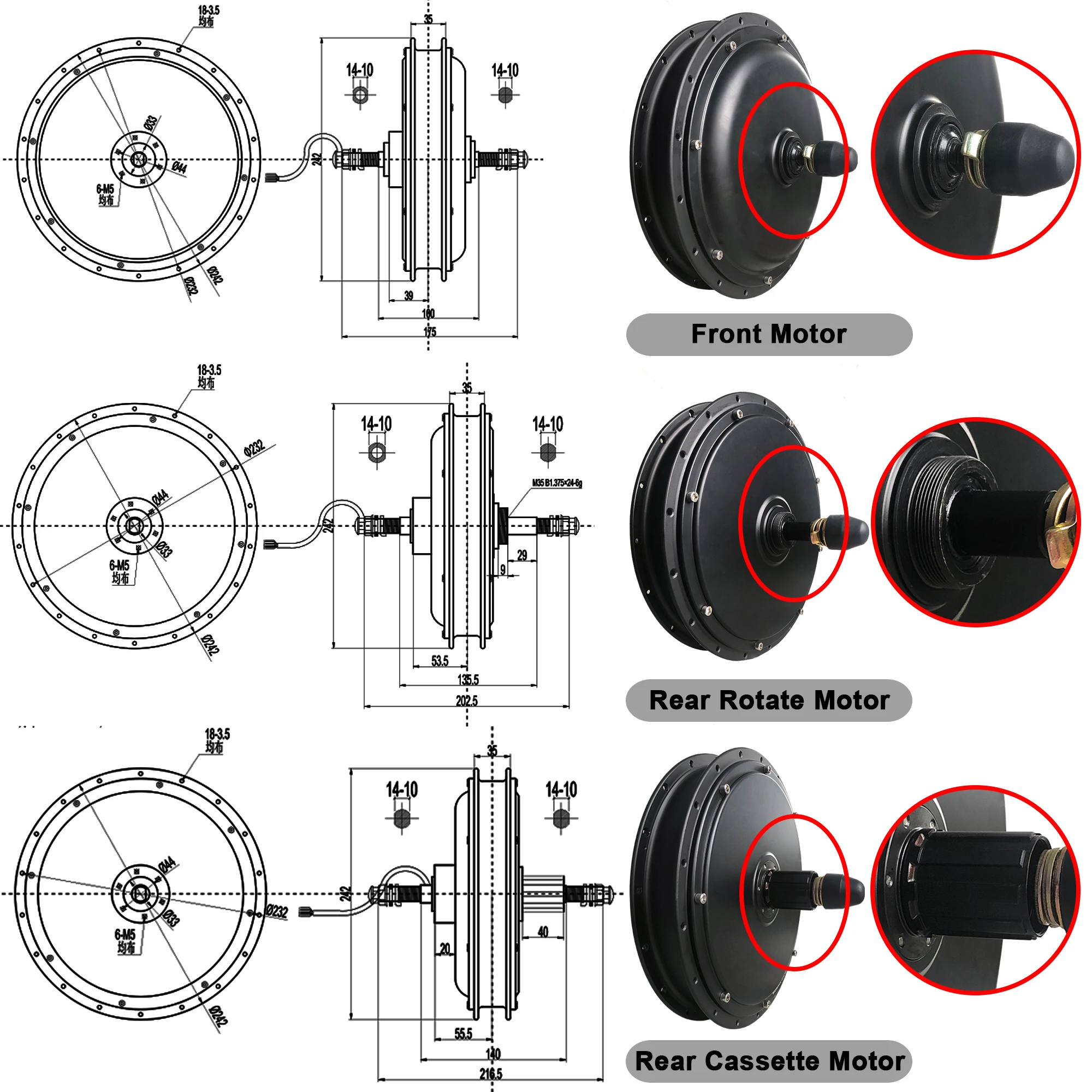 48V 1000W Rear Wheel Waterproof Ebike Conversion Kit for Electric Road Bike 26inch