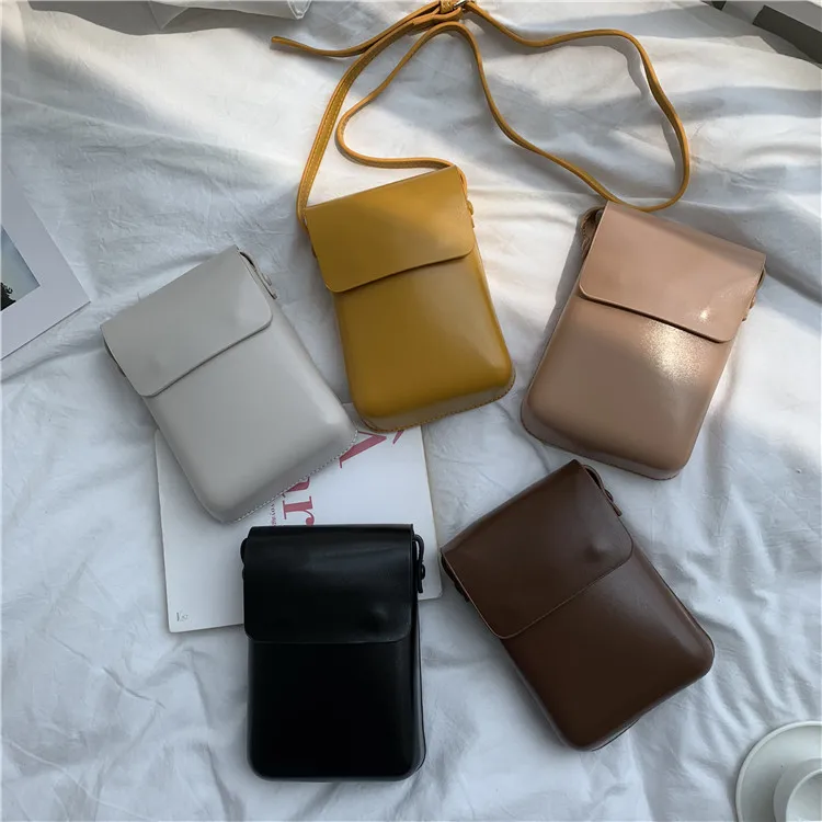 Modest Low MOQ Custom logo Crossbody Mobile Phone Bags For Woman Stylish Quality PU Leather Ladies Mini Square sling Purses