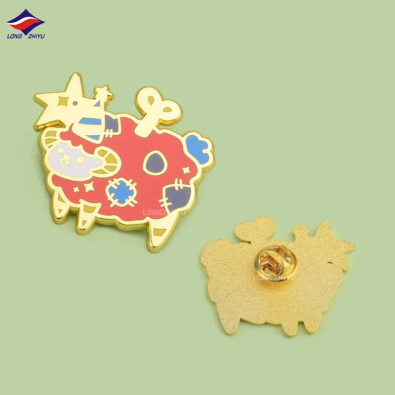 Longzhiyu enamel pins plant wholesale metal anime lapel pin badge custom cute cartoons logo design pins