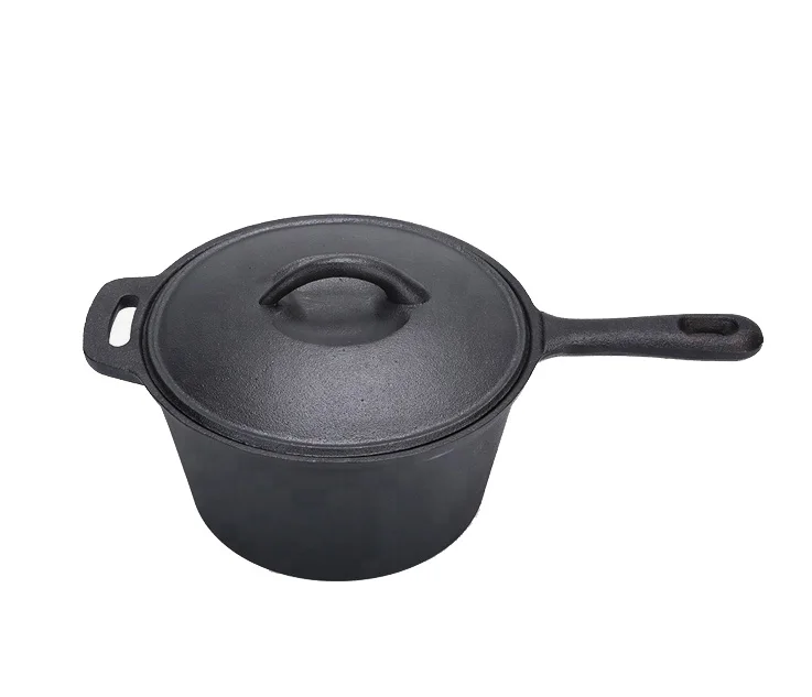 Pre-Seasoned 7 Piece Heavy Duty Cast Iron Dutch Oven Camping Cooking Pots and Pans For Outdoor Barbeque