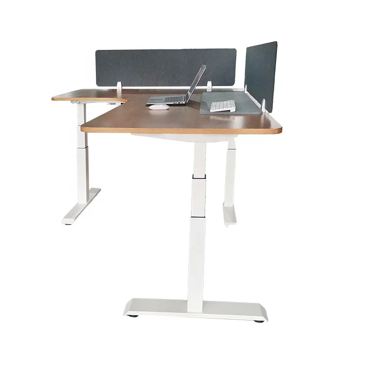 Modern L Shaped Office Working Table Electronic Height Adjustable Desks