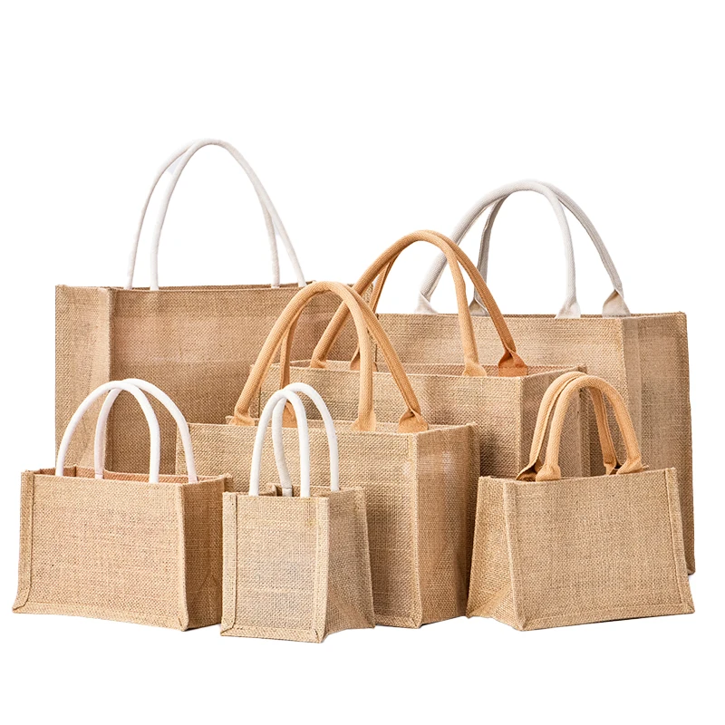 Однотонная Экологически чистая и многоразовая Льняная сумка-тоут с индивидуальным логотипом