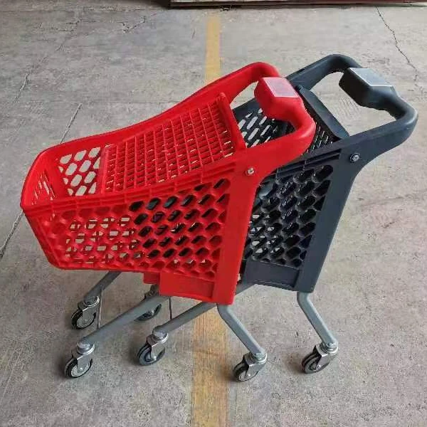 Plastic Supermarket Kids Shopping Trolley Iron Cart Retail Grocery Store With Flag For Children