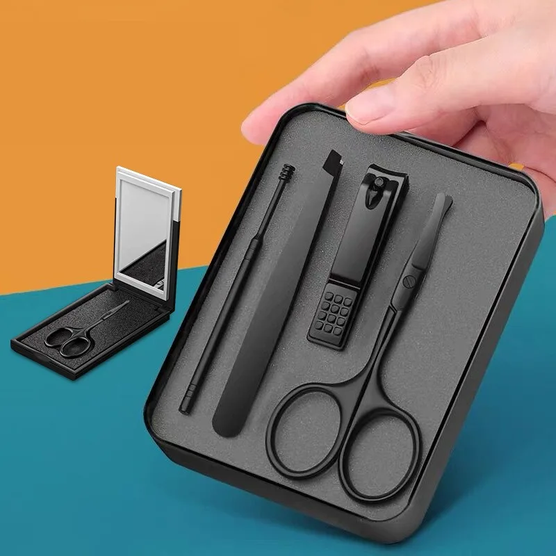 Sunshine Nose Hair Scissors Stainless Steel Rounded Tip Small Shears Safety Beauty Trimming Kit